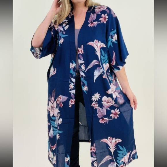 Tropical Blossoms Kimono Wrap - Picture 1 of 3